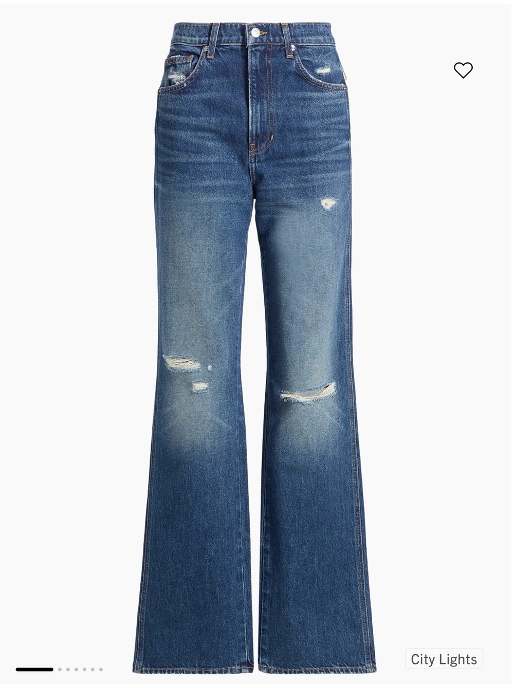 Veronica Beard Women's Straight-Leg Distressed Jeans in Medium Blue